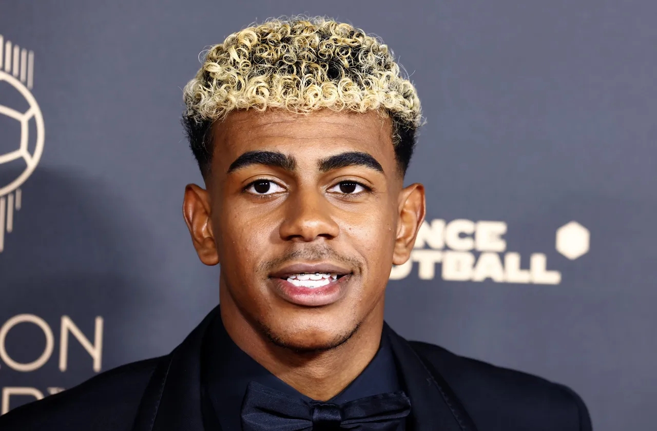 Barcelona's Spanish player Lamine Yamal arrives for the Ballon d'Or 2025 ceremony