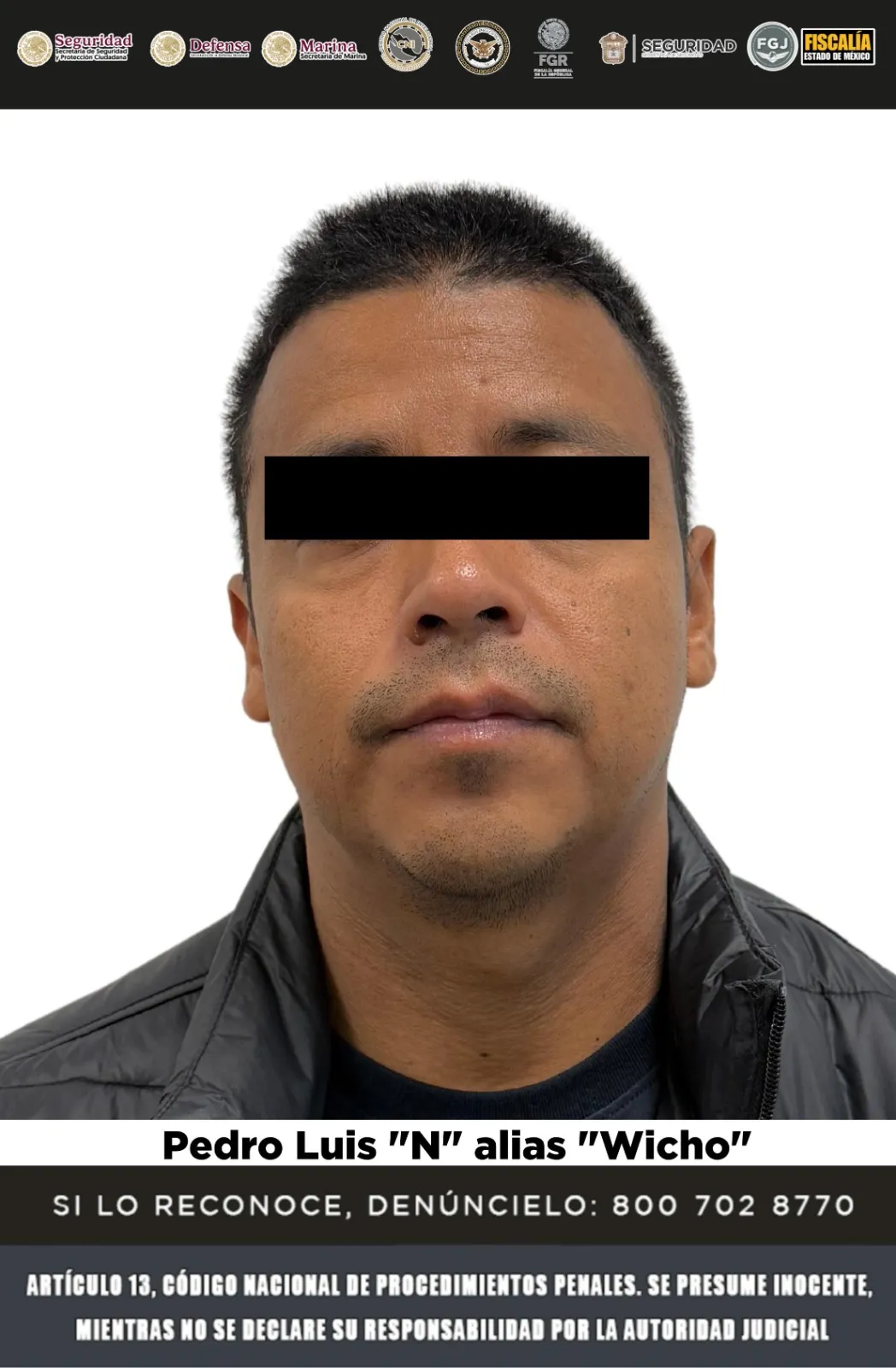 Hombre detenido en el Estado de México