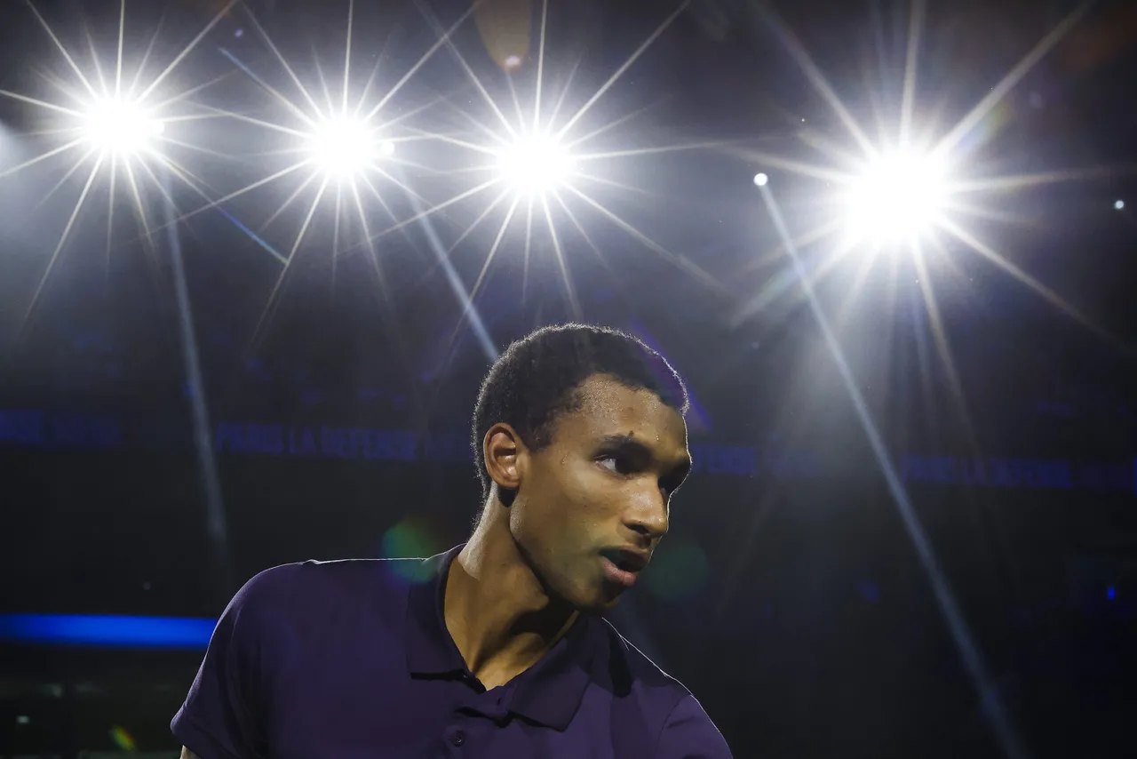 Felix Auger-Aliassime of Canada looks on during his semifinal match against Alexander Bublik