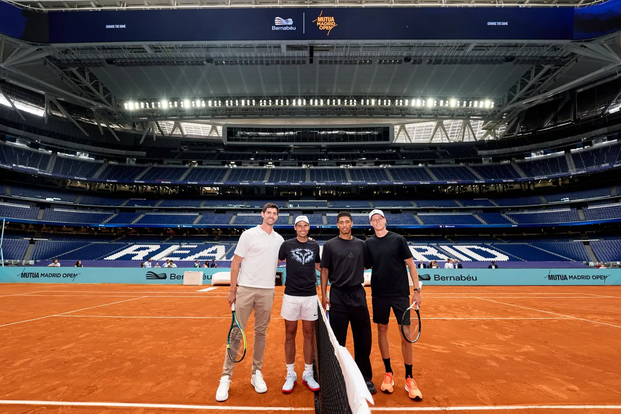 Nadal, Courtois, Sinner y Bellingham estrenan la pista de tenis del Bernabéu