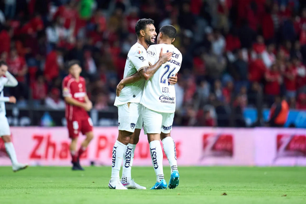 Pumas consiguió un valioso triunfo en una de las canchas más complicadas de la Liga MX al derrotar 2-1 a Toluca