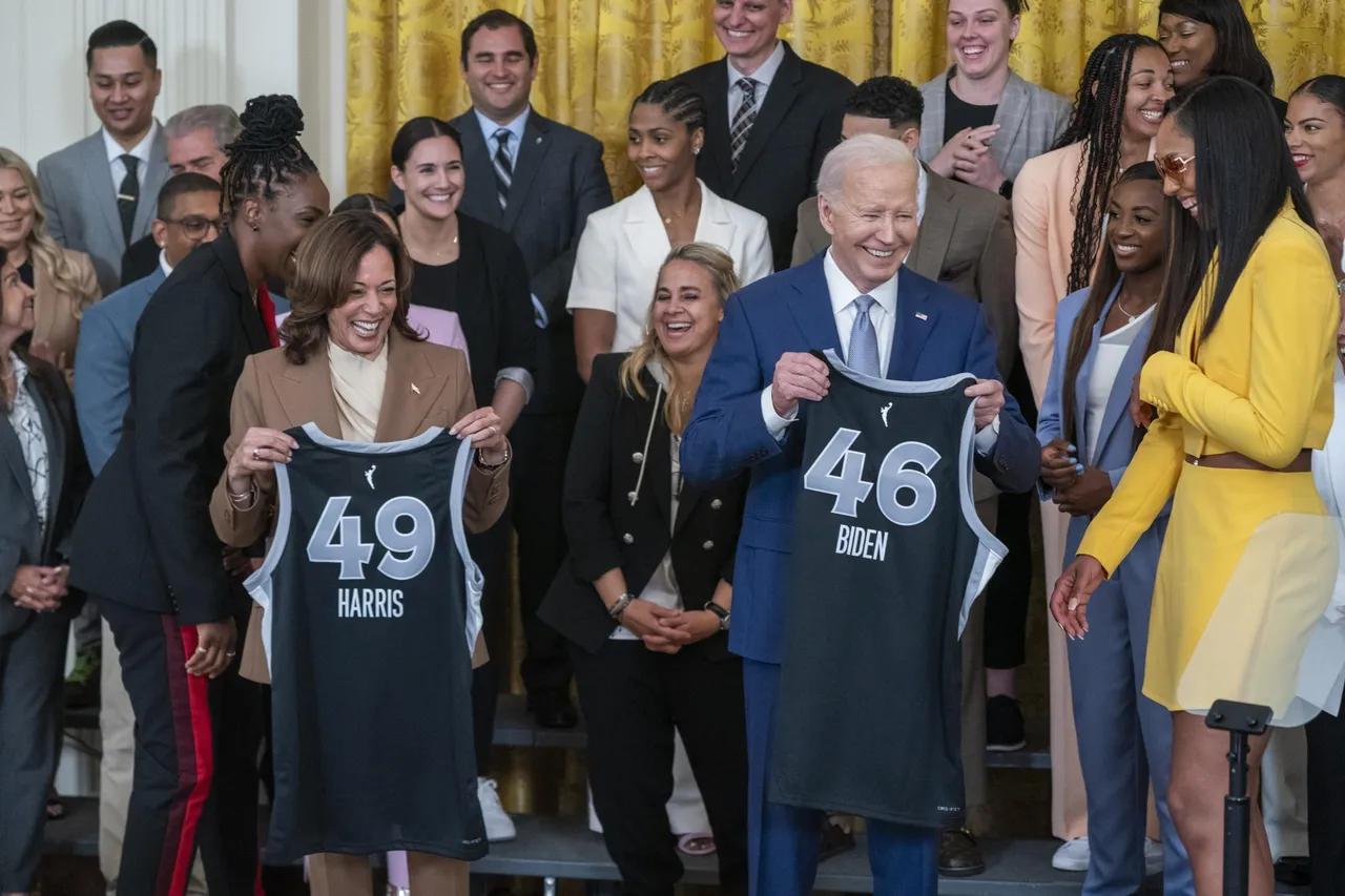 US President Joe Biden delivers remarks to celebrate the Las Vegas Aces&#8217; victory in the 2023 WNBA Finals