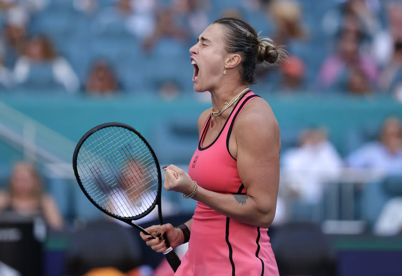 Aryna Sabalenka of Belarusia reacts against Coco Gauff of the USA during the Women's Final match