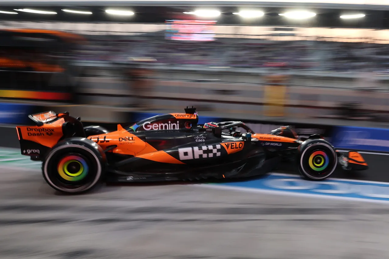 McLaren driver Oscar Piastri of Australia in action during a practice session of the Formula 1