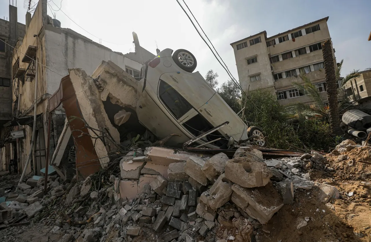 Destruction following air strike on Al Shejaeiya, Gaza