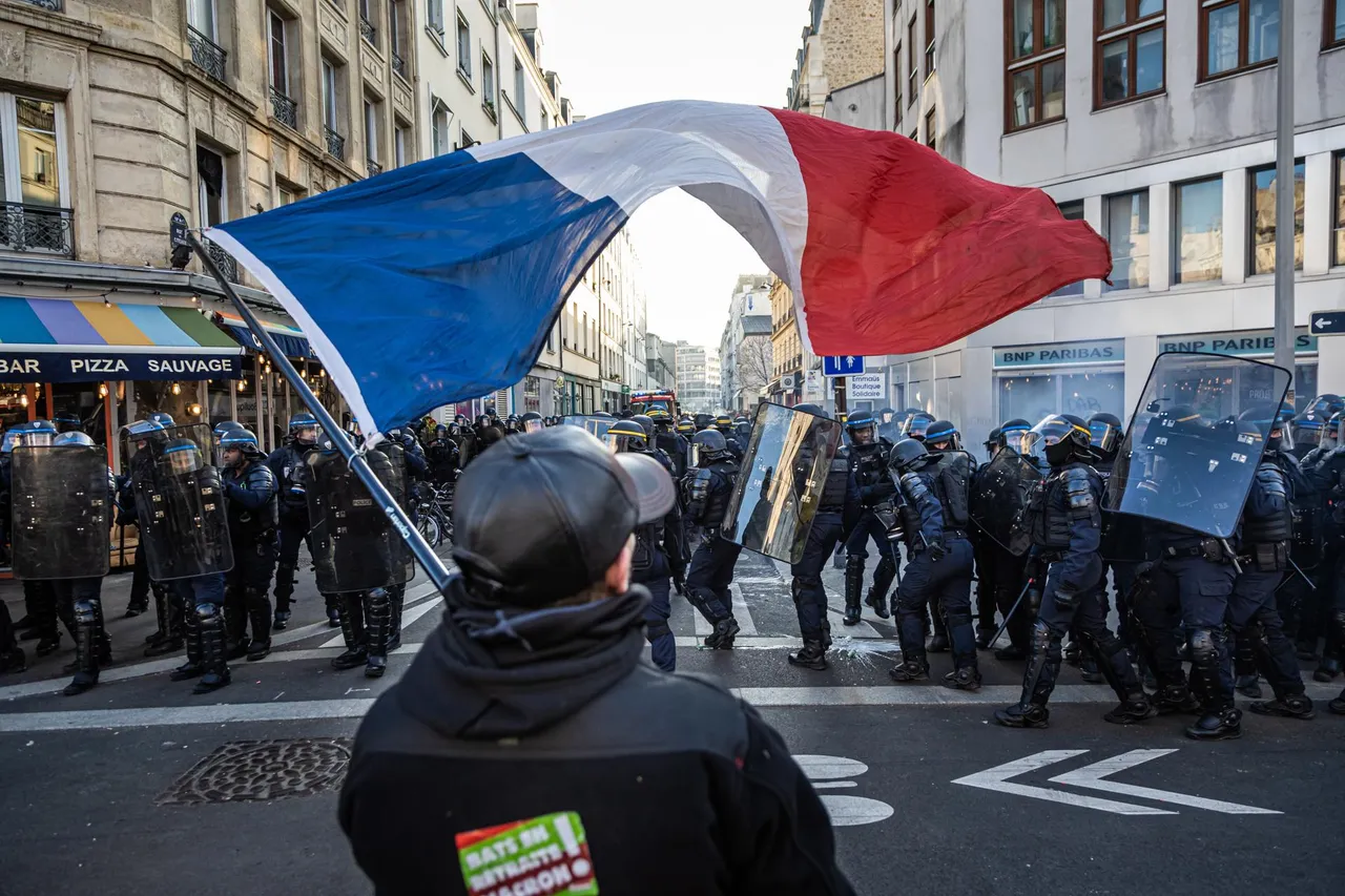 French youth associations protest against planned pension reform in Paris