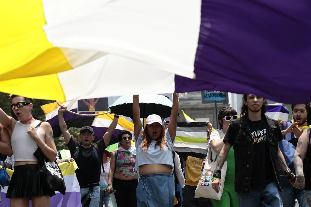 Realizan en ciudad de México la primera Marcha No Binarie