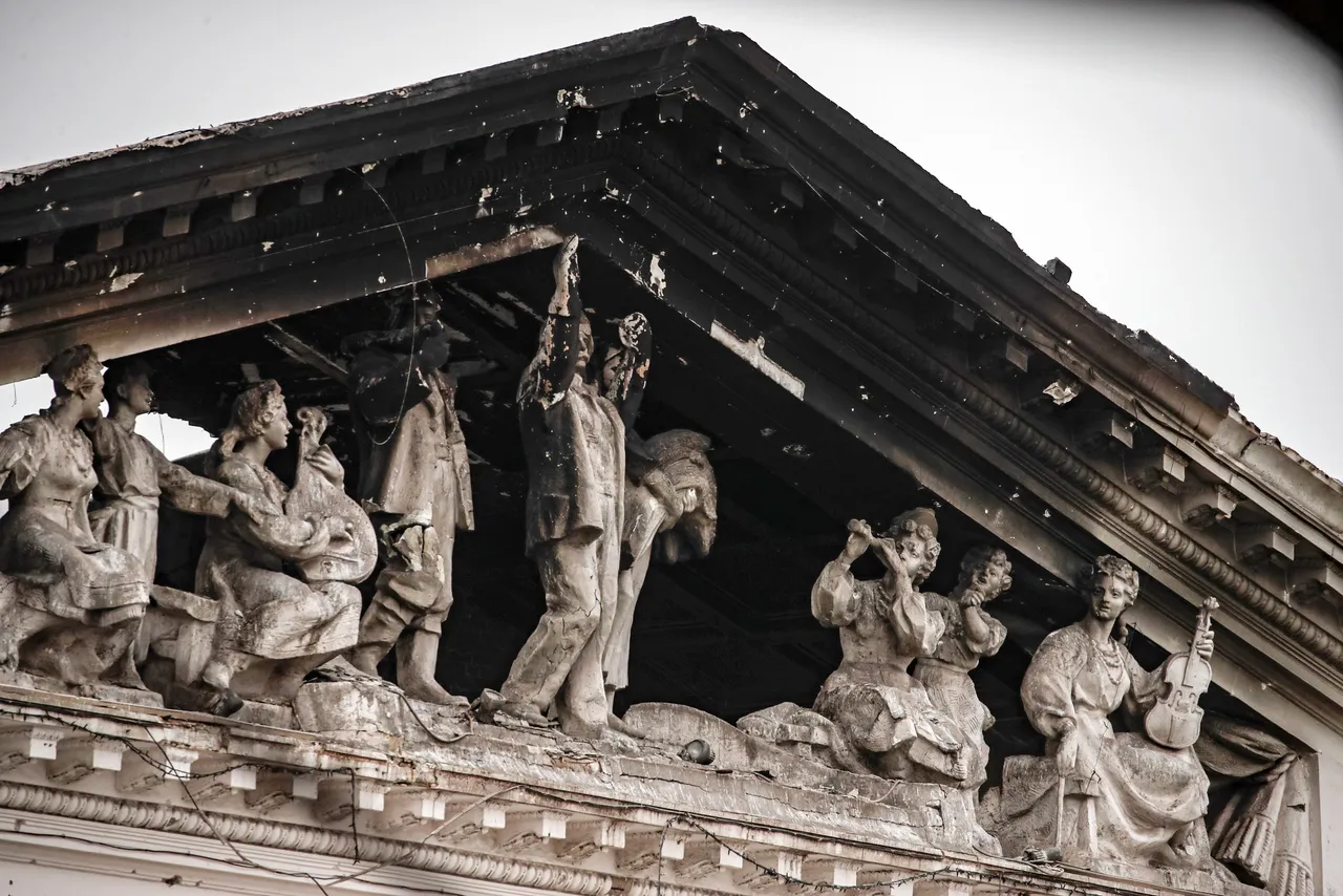 Inisde the destroyed Drama Theater in Mariupol