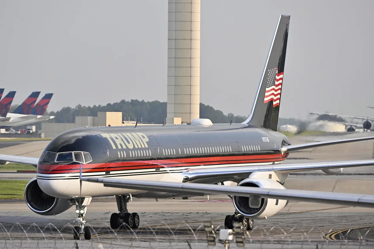 Arrival of former US President Donald Trump to Hartsfield Jackson Atlanta International Airport
