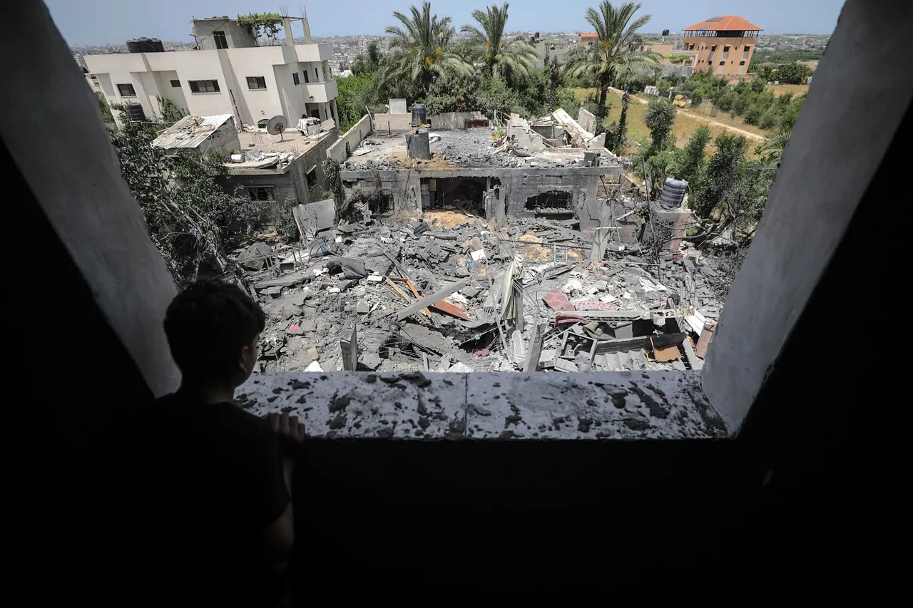 Palestinians inspect damage following Israeli air strikes in Gaza