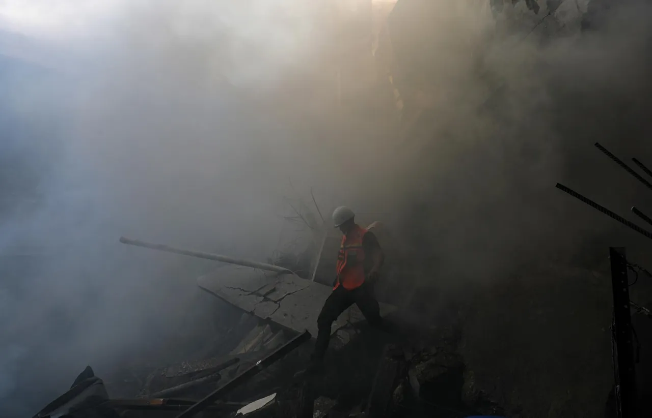 Scene of Israeli rocket attack in Gaza