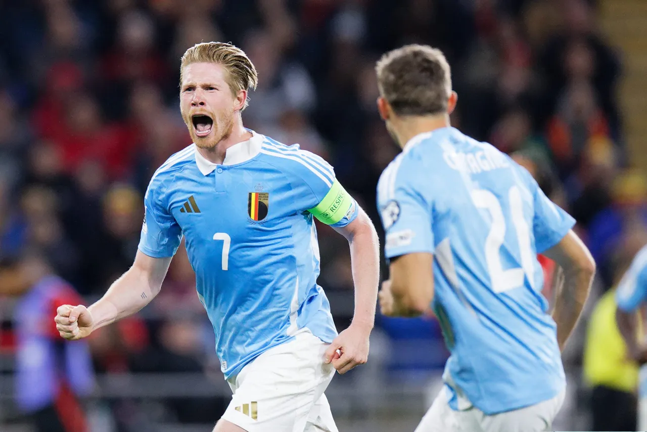 Kevin De Bruyne of Belgica celebrates his goal during the FIFA World Cup 2026