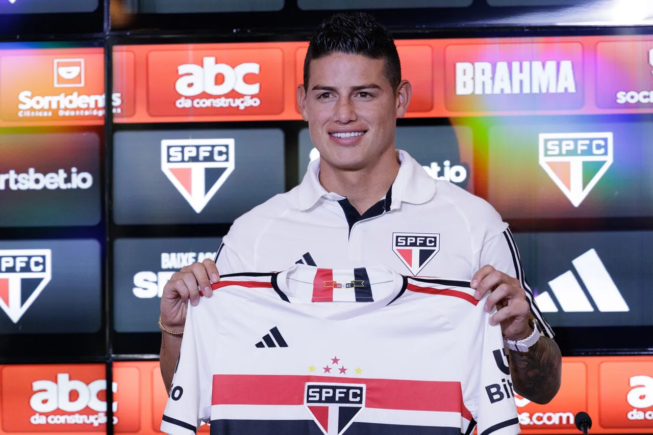 El equipo Sao Paulo de Brasil anuncia la contratación de James Rodríguez