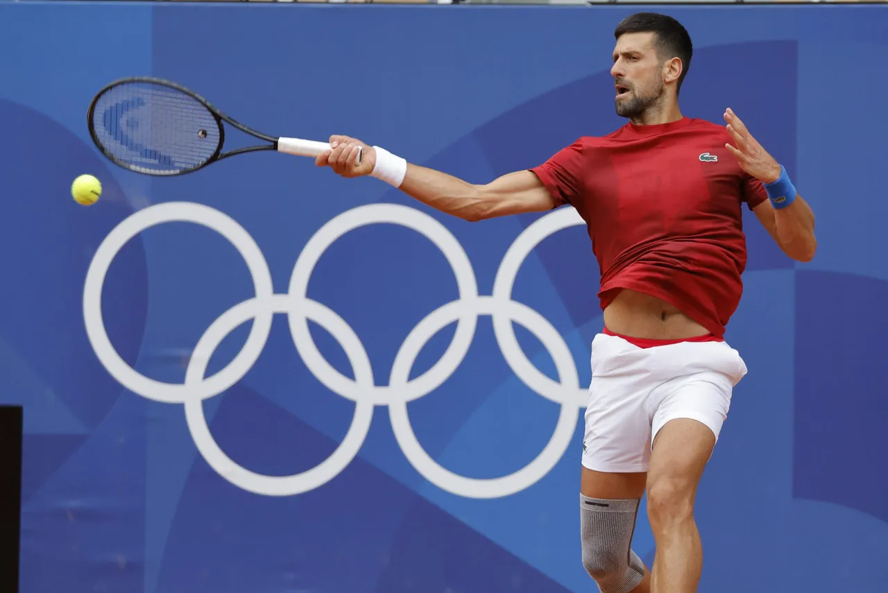 Entrenamiento de Nicolás Jarry y Novak Djokovic