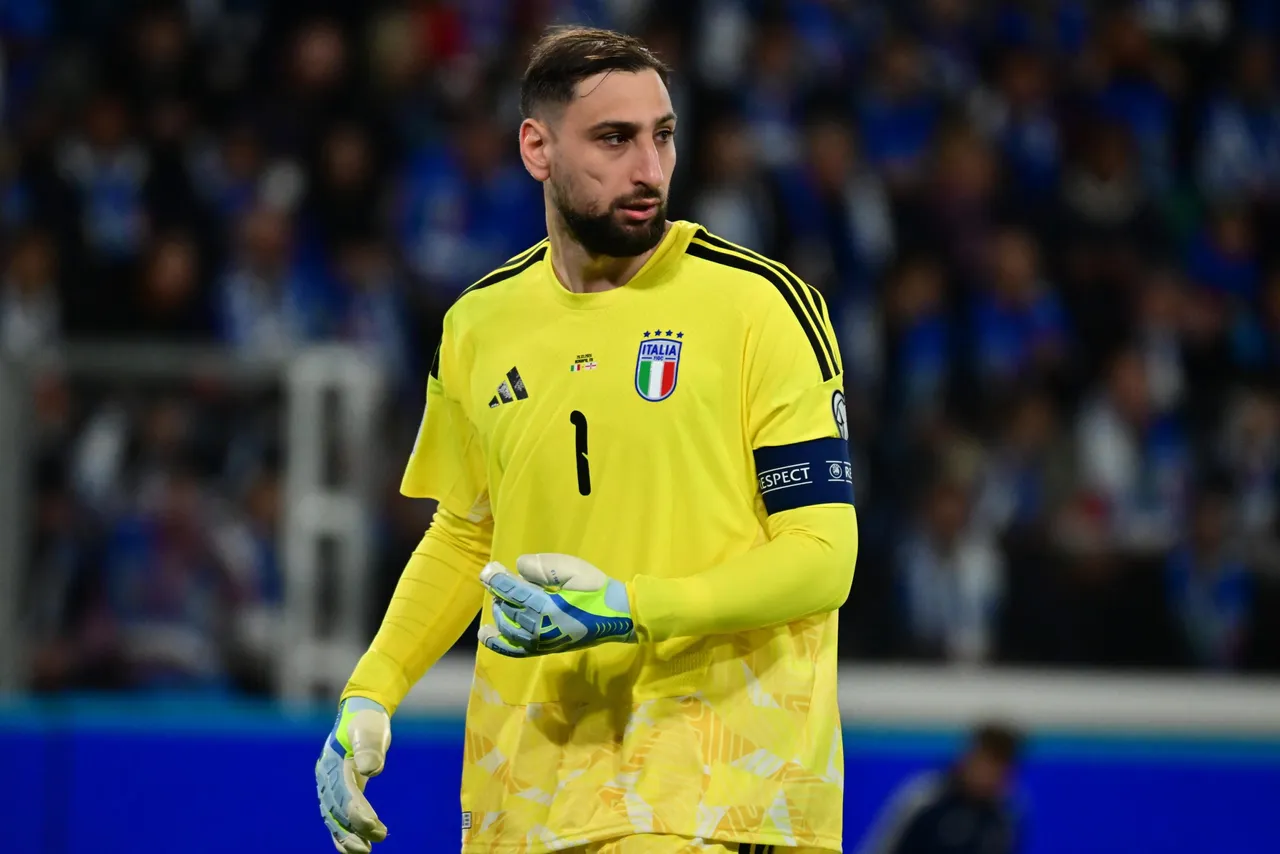 Italy's goalkeeper Gianluigi Donnarumma looks on during the FIFA World Cup 2026 qualifiers playoff semifinal soccer match between