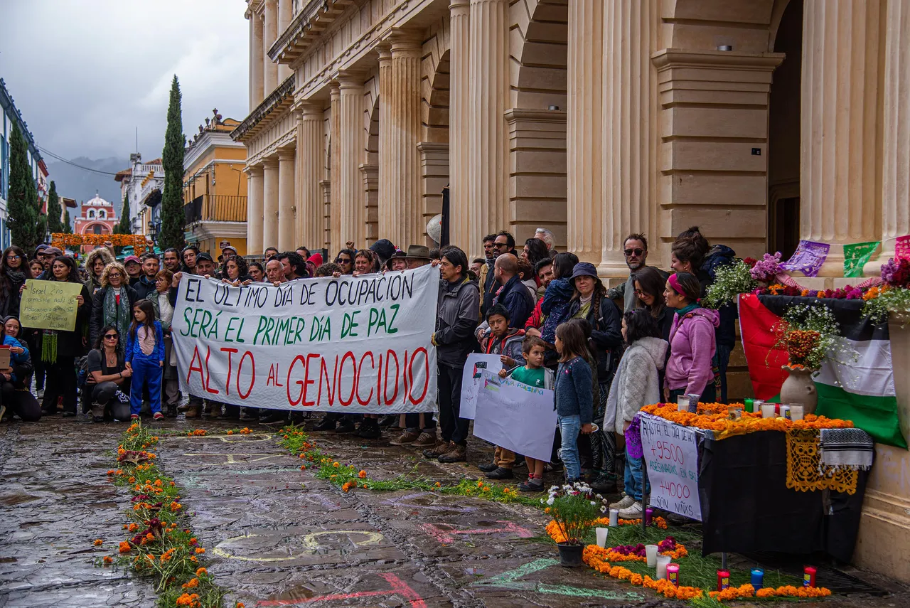 Manifestantes en el sur de México piden &#8220;alto al genocidio palestino
