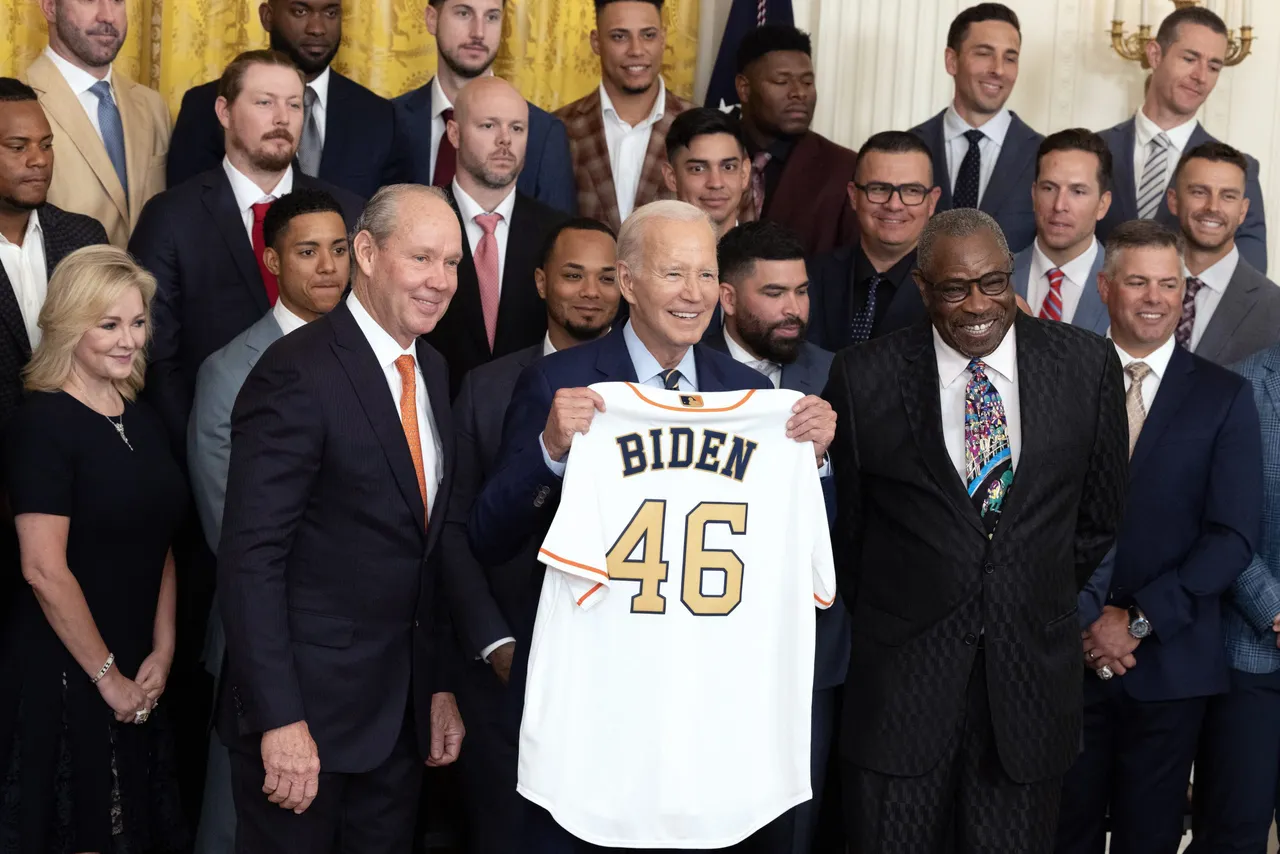 US President Joe Biden welcomes Houston Astros