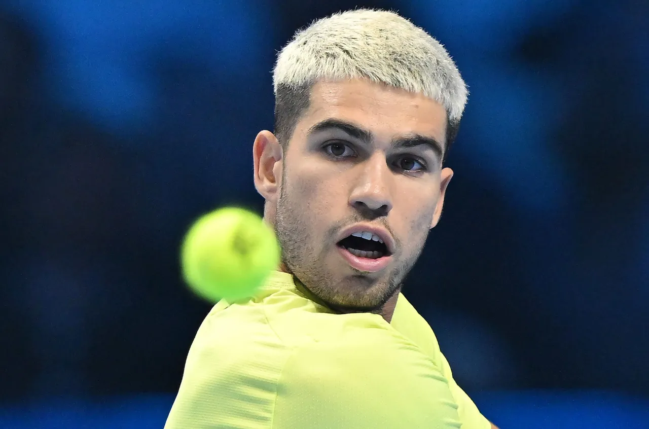 Alcaraz en las Finales ATP en Turín, Italia.