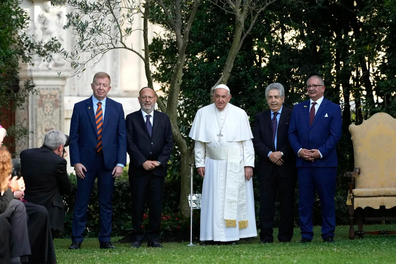 Pope Francis prays in the Vatican Gardens for peace in the Middle East