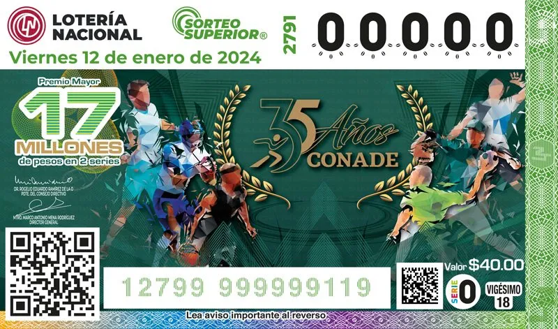Billete de la Lotería Nacional conmemorativo al 35 aniversario de la CONADE