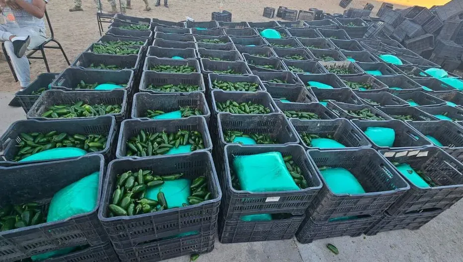 decomiso de drogas en cajas de chile