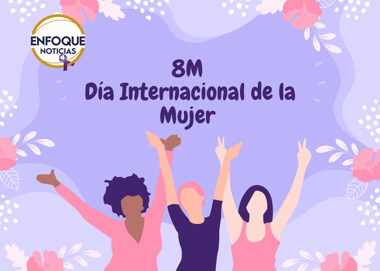 Feliz día internacional de la mujer mensaje hoy es tu día con ilustración de chicas celebrando con fondo lila Tarjeta1
