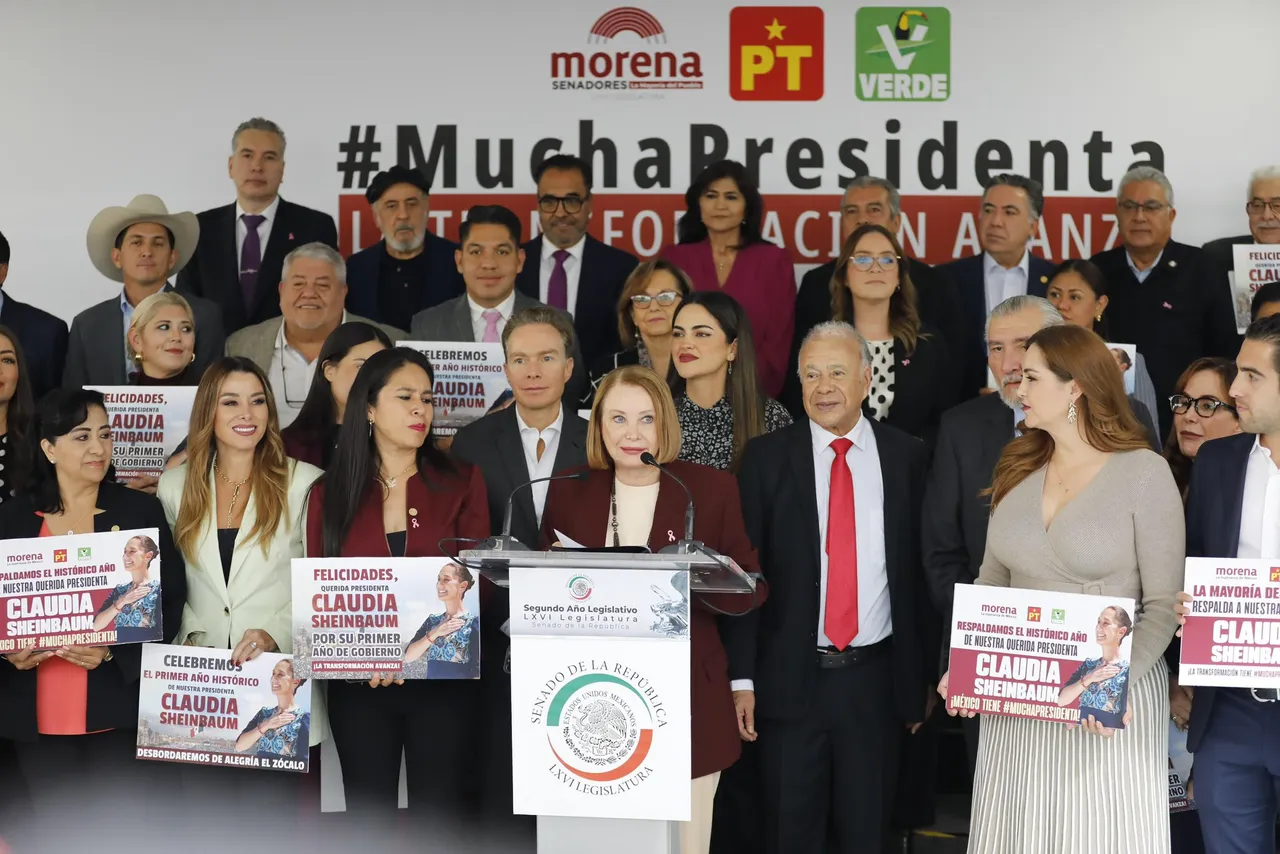 Senadores de la 4T Celebran Primer Aniversario de Gobierno de Claudia Sheinbaum y Destacan Avances Históricos