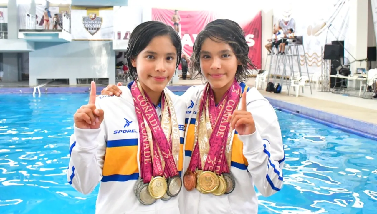 Gemelas Mía y Lía Cueva, arrasan en clavados con 14 medallas en Nacionales CONADE (1)