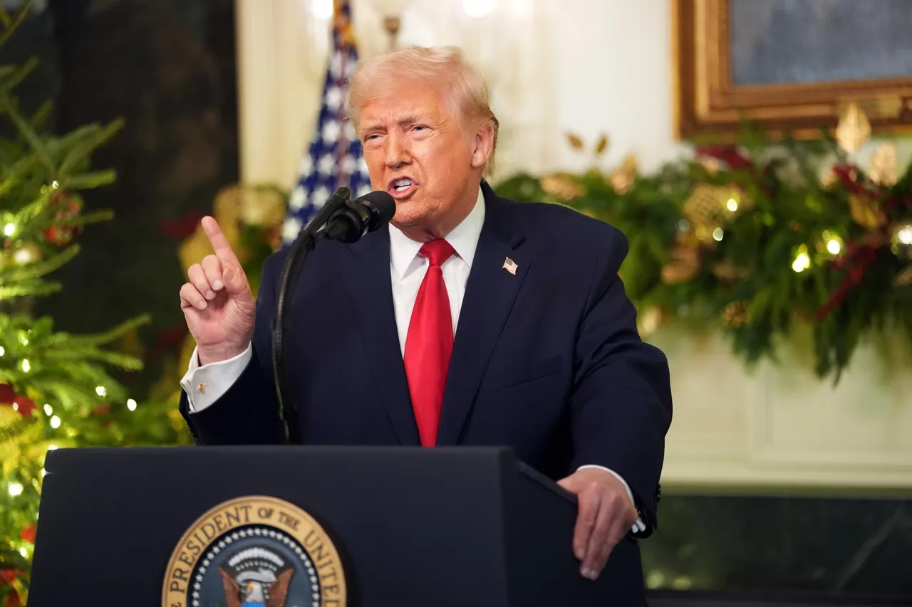 US President Donald Trump delivers an address to the Nation from the White House