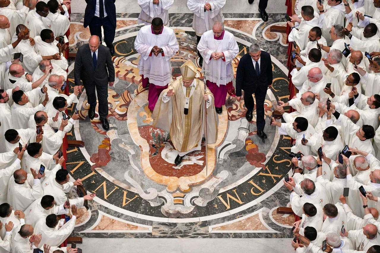 Pope Leo XIV in St. Peter&#8217;s Basilica for mass in which he ordains 32 priests