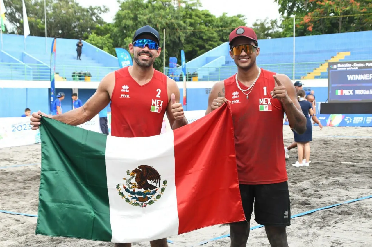 Juan Virgen y Miguel Sarabia ganan oro de voleibol de playa en San Salvador 2023 (2)