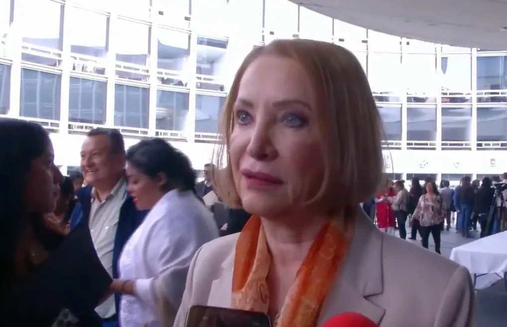 La presidenta del Senado, Laura Itzel Castillo, durante una declaración sobre temas de seguridad nacional