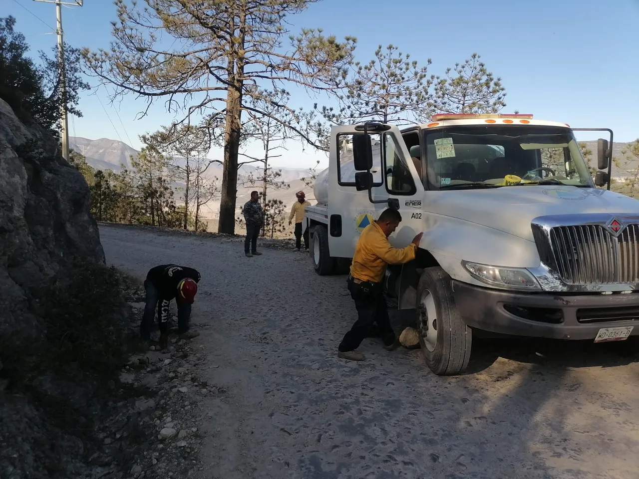 Pipa para combatir incendio en Tamaulipas