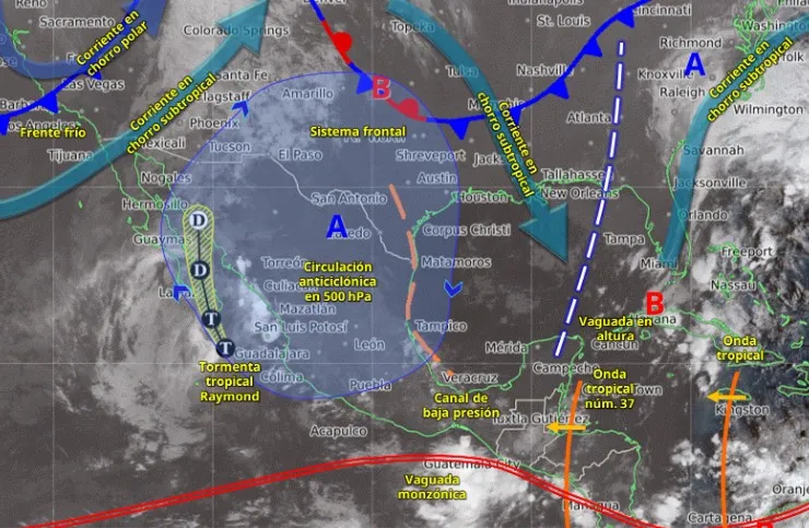 Raymond y frente frío traen lluvias fuertes a gran parte del país