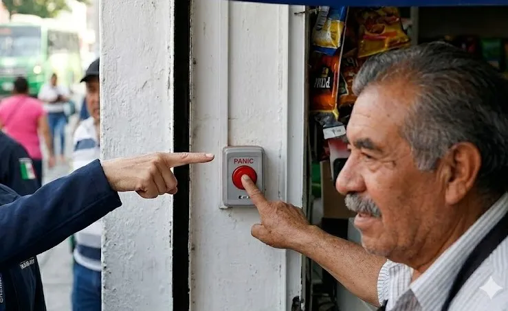 Golpe a la extorsión: Brugada presenta plan con alarmas, cámaras y botones de pánico para comercios