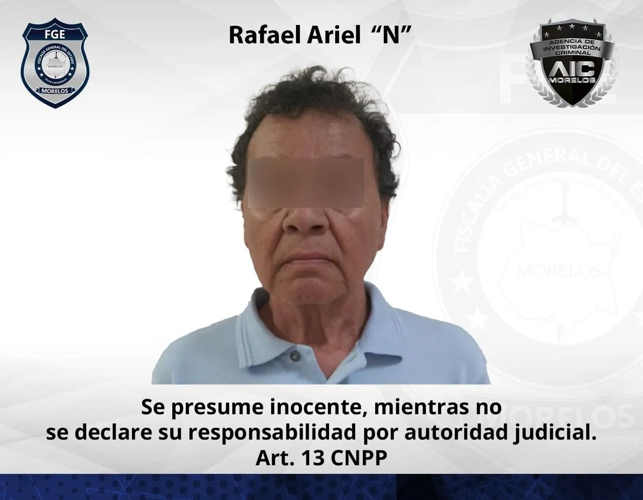 Hombre detenido por la fiscalía de morelos
