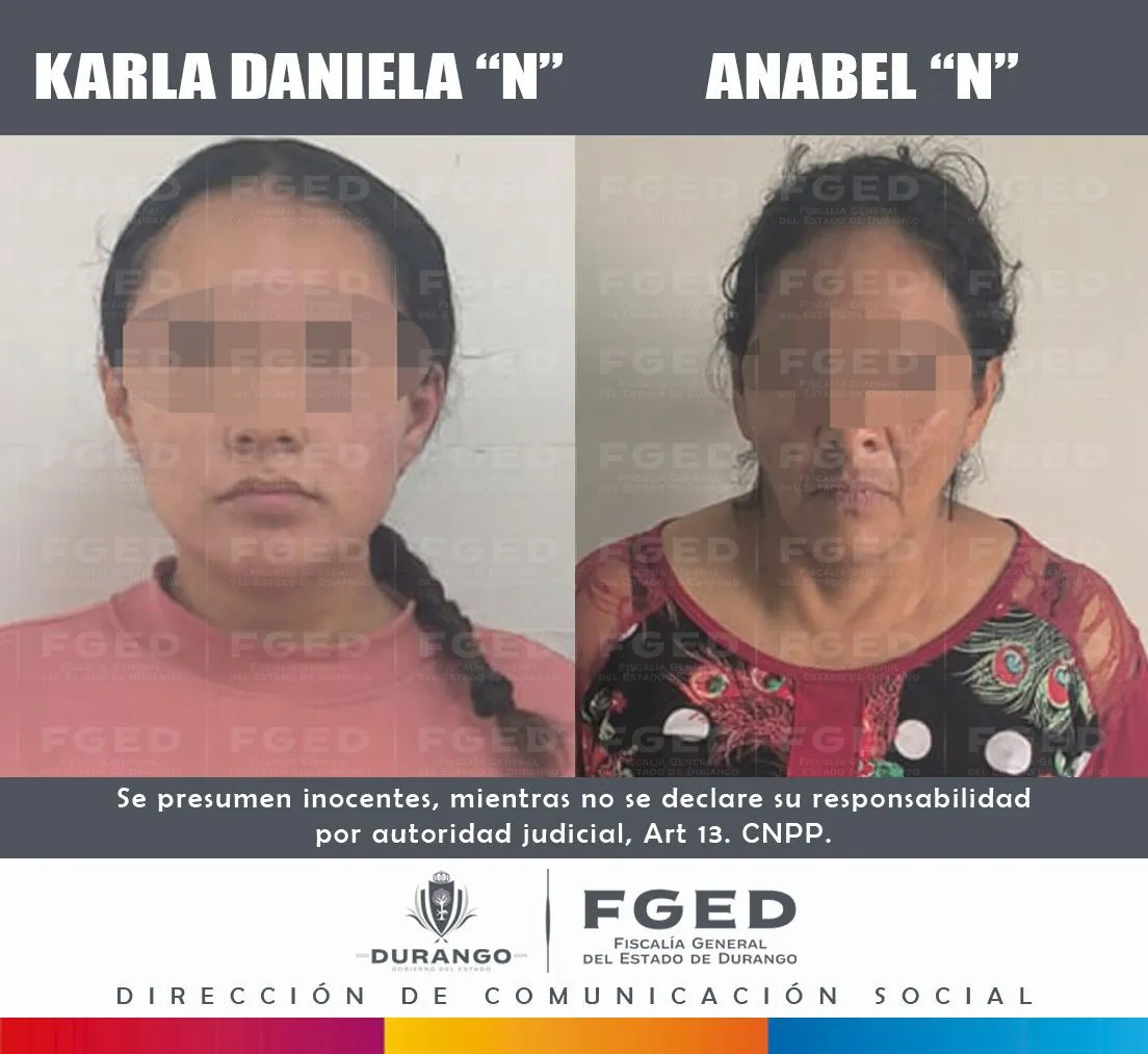“Personal de la Fiscalía asegura a las mujeres involucradas en el robo de la menor en Durango.”