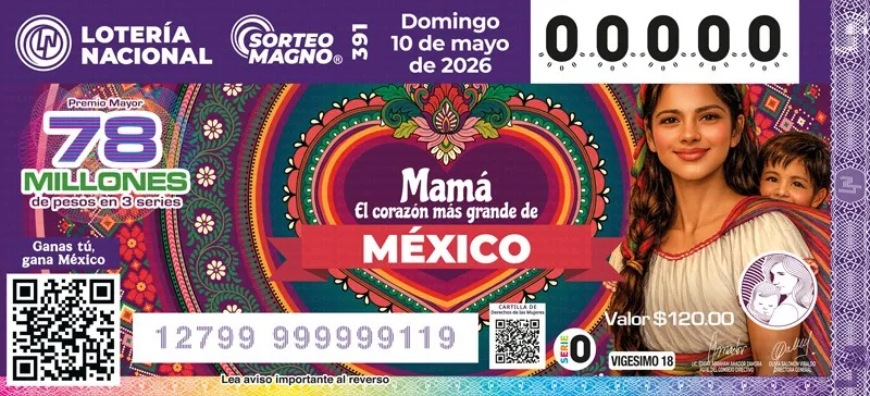 Sorteo Magno del Día de las Madres 2026 de Lotería Nacional registró venta récord más alta de la última década