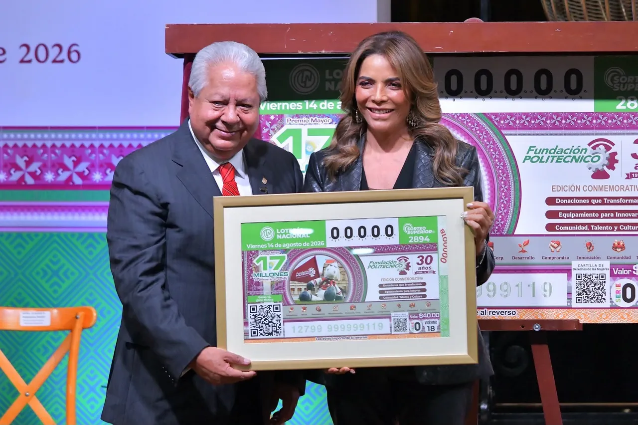 Fundación Politécnico A. C. celebra 30 años con billete de Lotería Nacional