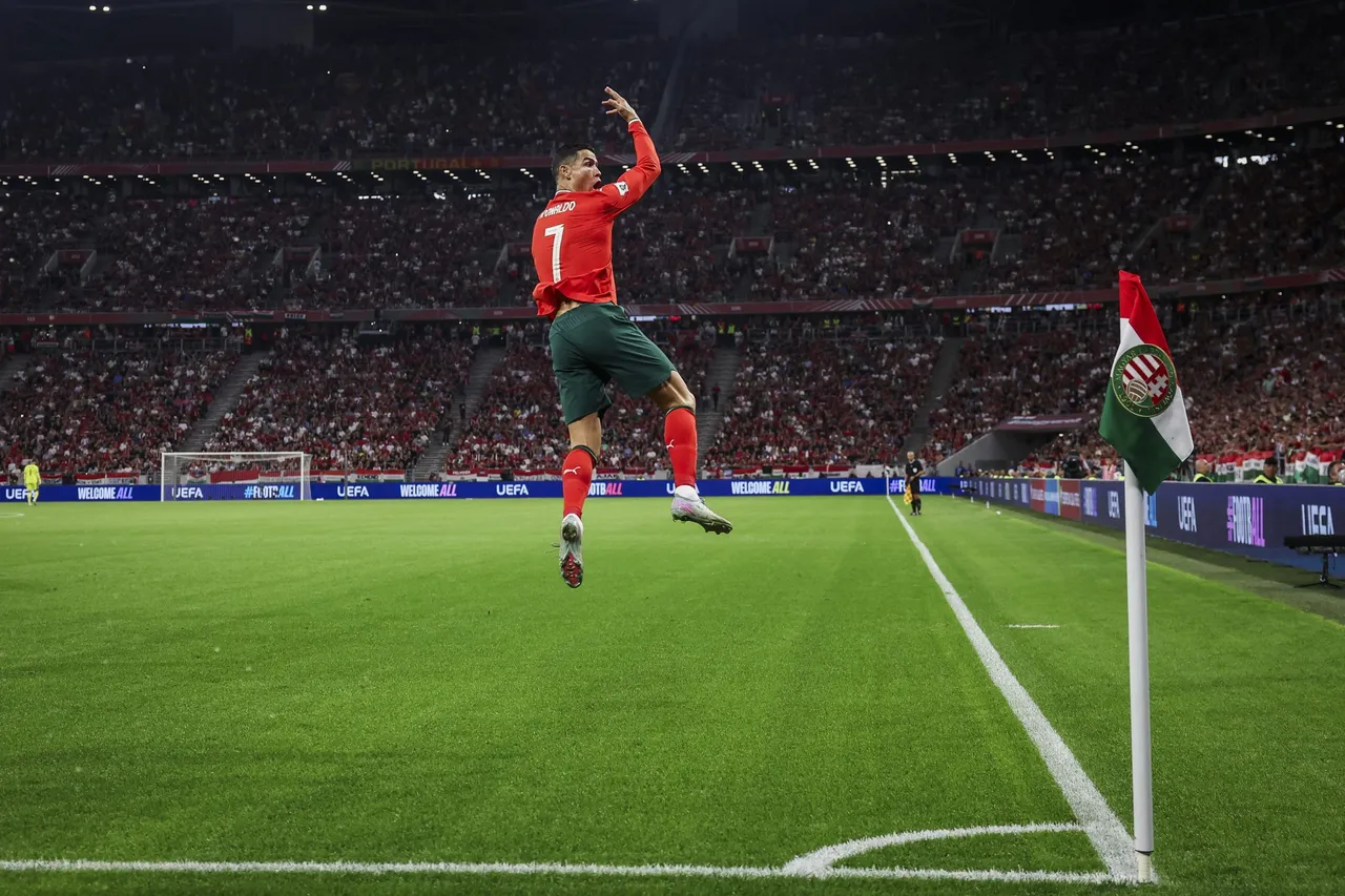 Portugal's Cristiano Ronaldo celebrates after scoring the 1-2 goal during the