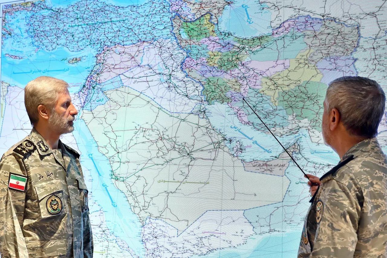 Iranian Army commander-in-chief Amir Hatami in the Army&#8217;s War Command Room