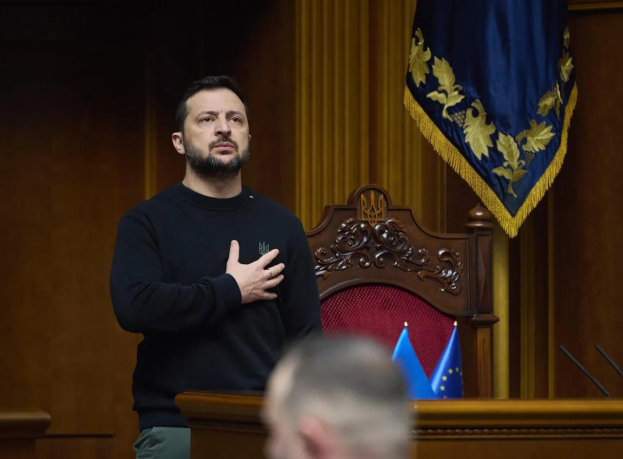 Zelensky presenting his plan of resistance to the Ukrainian parliament