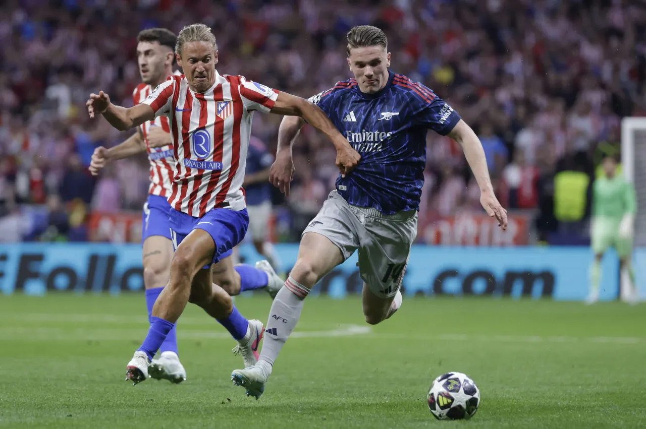 Atlético y Arsenal empataron (1-1) en el Metropolitano en partido de ida de las semifinales de la Liga de Campeones.