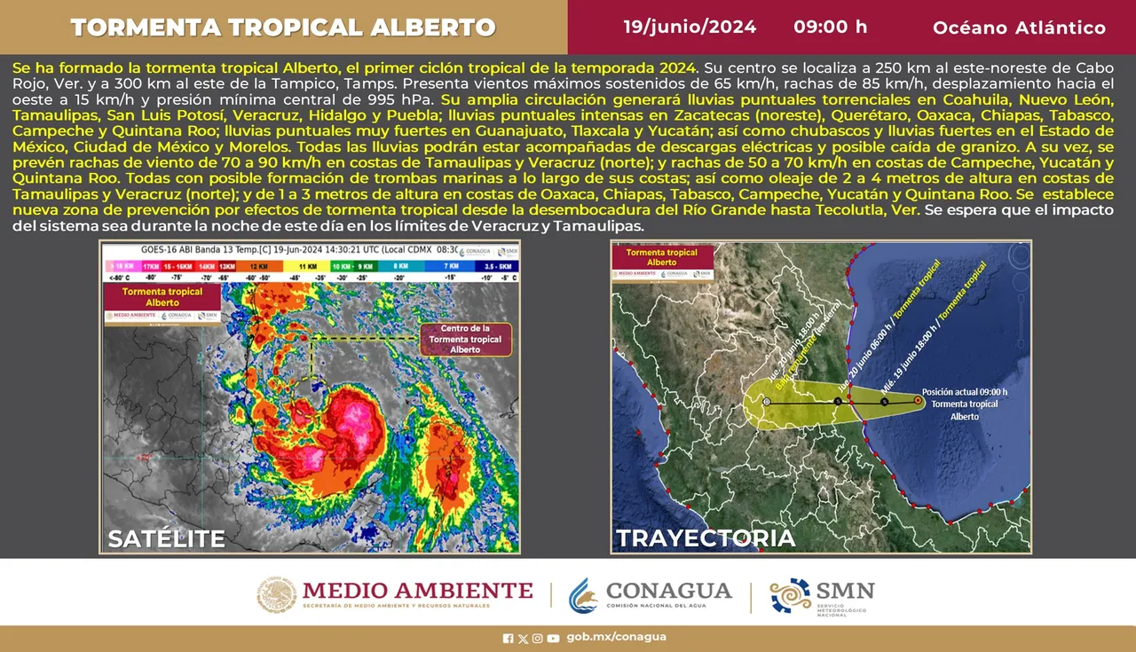 tormenta tropical alberto