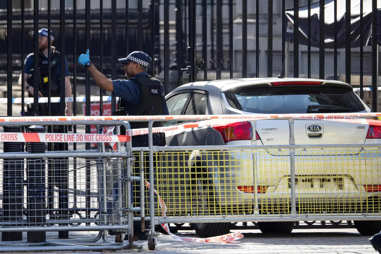 Car crashed at the gates of Downing Street