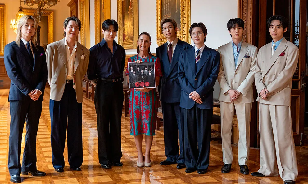 BTS anuncia video inédito de su visita al Palacio Nacional en México
