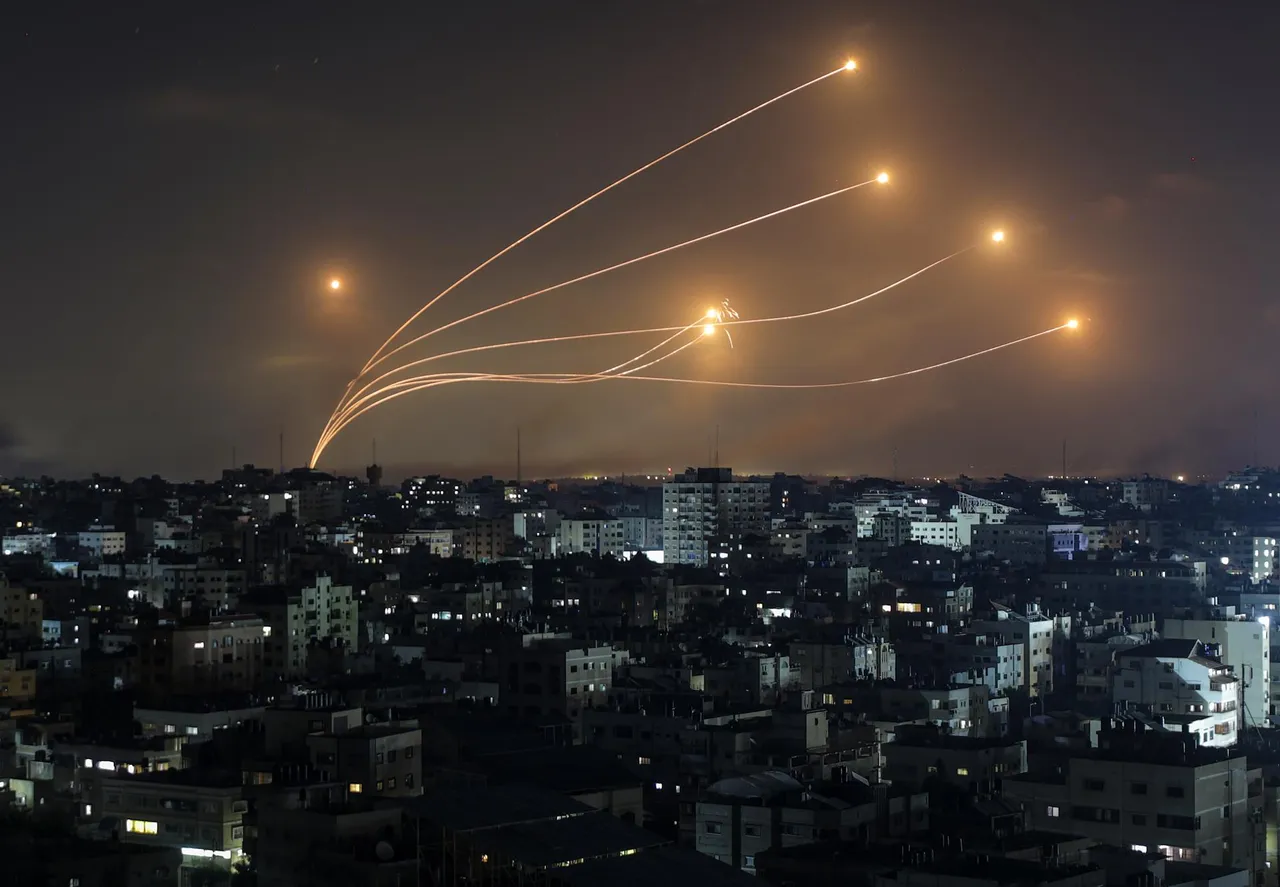 Israeli Iron Dome intercepts missiles launched from the Gaza strip