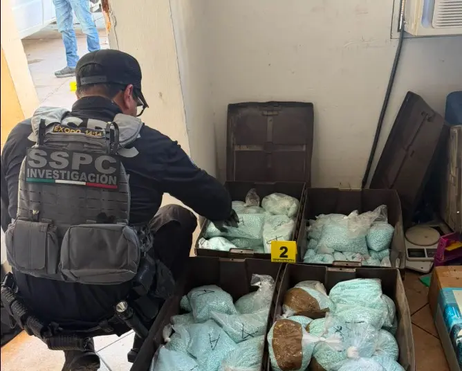 Golpe a ‘Los Rusos’: aseguran 120 kilos de fentanilo en Mexicali  | FOTO X @OHarfuch