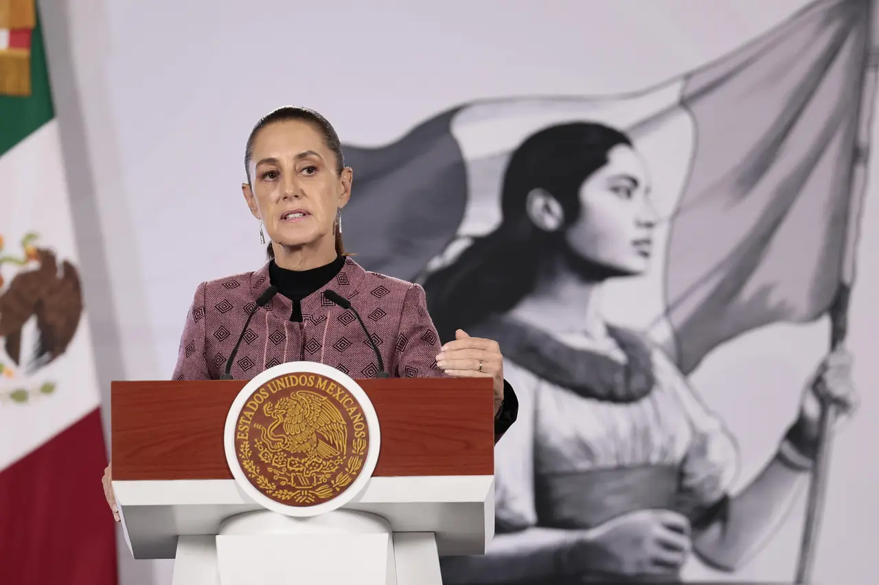 Claudia Sheinbaum durante su conferencia de prensa matutina en Palacio Nacional