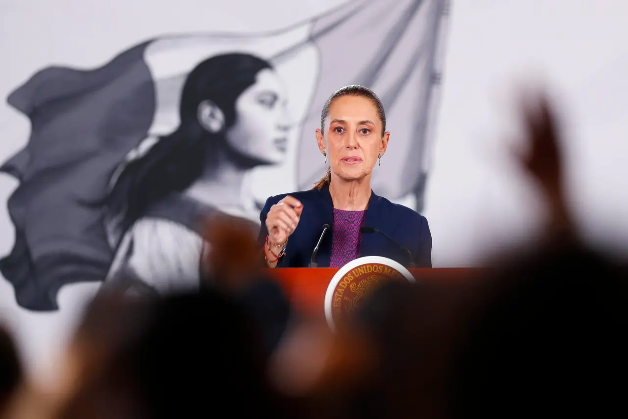 Claudia Sheinbaum durante una conferencia de prensa en Palacio Nacional. EFE 